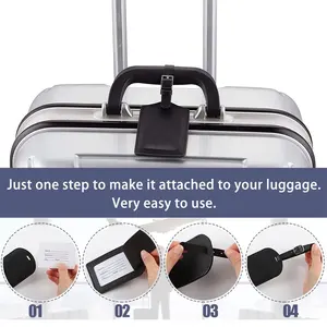 Commercio all'ingrosso in pelle impermeabile stampa personalizzata Logo 3D bagaglio da viaggio morbido nome ID Tag etichetta per bagagli in pelle