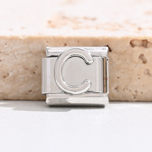 Silver Stainless Steel Letter Bracelet DIY Modular Charm Set Unisex Gift Jewelry - Product Image 4