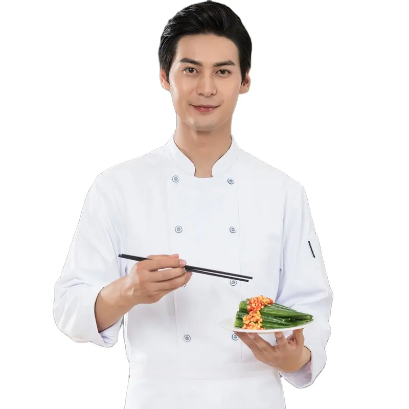 Camiseta uniforme de chef, camiseta de chef para fantasia de chef e restaurante, serviço de comida