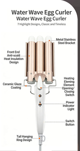 Rizador de Pelo de Tres Barriles, Rizador de Pelo con Ondas de Playa, PTC, Triple Barril, Doble Voltaje, Ondulador de Pelo - Product Image 2