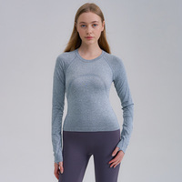Maßgeschneidertes Damen Yoga-Oberteil Ultraleicht Atmungsaktiv Wasserabweisend 4-Wege-Stretch Nahtlos Superweich Sportshirt Rundhals Vollständig