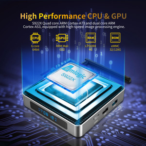 Enstar <span class=keywords><strong>TV</strong></span> Boxes pour X9 Android 9.0 Amlogic S922X Chip Metal Case External Antenna 4K Single 2.4GHz WiFi 10/100Mbps LAN 4GB RAM - Product Image 2