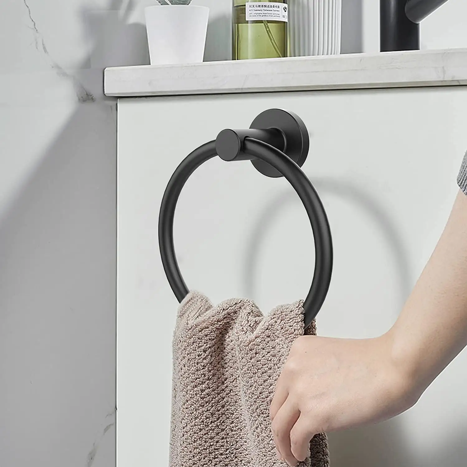Matte Black Towel Ring High Quality SUS304 Stainless Steel