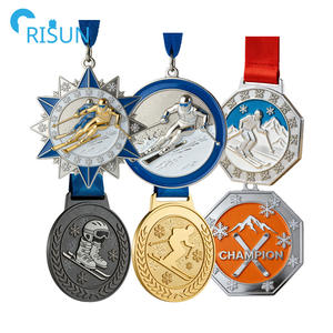 Medalla de Esquí Personalizada con Esmalte, Medalla de Campeón de Esquí de Resort, Logotipo Personalizado, Medallas de Esquí, Patinaje, Muñeco de Nieve, Teleférico, Moneda - Product Image 1