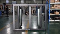 Ventana Corredera Doble de Vidrio Moderna CBMmart para Oficina o Dormitorio, Ventanas Correderas de Aluminio con Diseño Gráfico para Balcón u Oficina