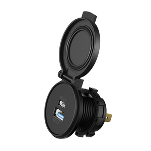 Sạc điện thoại xe máy Ip67, cổng <span class=keywords><strong>USB</strong></span> C, chuẩn QC3.0, 12/24VDC, ổ cắm sạc <span class=keywords><strong>USB</strong></span> 24V - Product Image 1