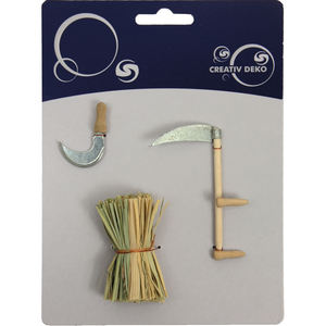 Accessoires de scène de la Nativité de la récolte, décorations de Noël, ensemble de 3 pièces, environ. Longueur de 8 cm (9006935100747) - Product Image 1