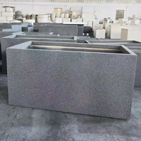 Pot Bunga Persegi Panjang Modern Nordik dari Fiberglass untuk Taman dan Rumah
