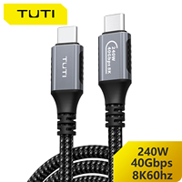 Kabel USB4 240w Tahan Lama untuk Transmisi Data Berkecepatan Tinggi 1m 2m Kabel Data 40Gbps 8k60hz Kabel Komputer Audio/Video Berlapis