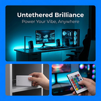 Bande lumineuse LED alimentée par piles AAA, portable, USB 5V, RGB, flexible, avec télécommande, pour rétroéclairage TV et décoration
