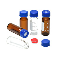 Flacon de chromatographie en verre gradué transparent ambré Degao 2 ml avec bouchon à vis et septum en PTFE pour HPLC, GC, autosampler, stockage d'échantillons
