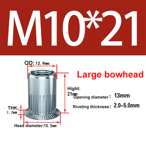 Nhà máy thép không gỉ lớn bowhead ren chèn Đầu chìm có khía nutsert vít mù đinh tán NUT - Product Image 5