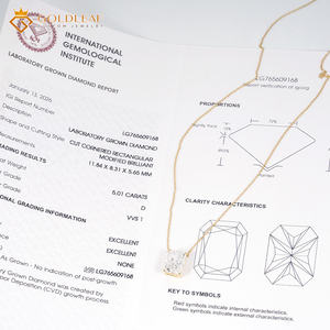 จี้เพชรทรงแปดเหลี่ยมแบบคลาสสิก ทำจากทองคำแท้ 18K สีเหลือง พร้อมสร้อยคอ ของขวัญสำหรับงานหมั้น งานแต่งงาน หรือวันครบรอบ สำหรับทั้งชายและหญิง - Product Image 6