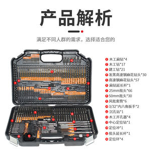 ชุดดอกสว่านซิลเวอร์เบลด 246 ชิ้น ชุดดอกสว่านเจาะไม้แบบปลายแหลม ขนาดนิ้ว สำหรับงานไม้ ชุดดอกสว่านเจาะเหล็กเงาสำหรับงานก่ออิฐ - Product Image 5