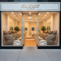 Chaise de pédicure relaxante de style trône à dossier haut, résistante à l'acétone, pour équipement de bar à ongles