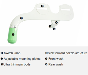 Accessoire de bidet pour siège de toilette moderne et intelligent en ABS, facile à utiliser, <span class=keywords><strong>pistolet</strong></span> de lavage des fesses avec jet simple ou double pour salle de bain - Product Image 3