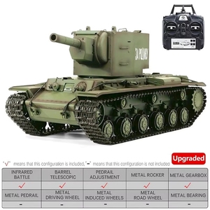 1/16 Heng Long Russie <span class=keywords><strong>KV</strong></span>-2 Char Lourd de Combat 3949-1 2.4G Infrarouge Lumières Fumigènes Son Effets Sonores Chariot Métallique RC Jouet Tir BB Airsoft - Product Image 5