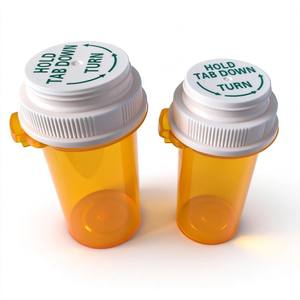 Flacons à pilules vides 13DR 20DR pour médicaments sur ordonnance, avec languette réversible et bouchon à sécurité enfant - Product Image 2