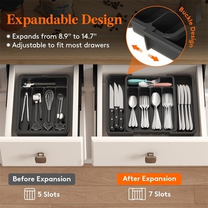 <span class=keywords><strong>Organisateur</strong></span> de tiroir à ustensiles extensible, grand <span class=keywords><strong>organisateur</strong></span> de tiroir de cuisine, <span class=keywords><strong>organisateur</strong></span> d'ustensiles réglable - Product Image 6