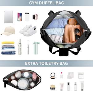 Momy Vintage Fashion Gym Bag for Women Personal Item Travel <b>Shoes</b> Compartment Weekender Overnight Duffel Bag Wet Pocket Reusable - Product Image 4