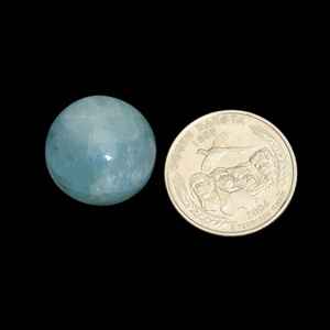 Aigue-marine naturelle 20mm pierres précieuses Cabochon rond et lisse aigue-marine semi-précieuse Cabochon en vrac pour la fabrication de bijoux - Product Image 1