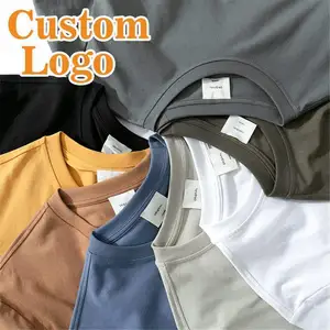 2024 High Quality 100% cotton Summer Custom LOGO Print T-shirt Men's Blank Plain Premium Cotton t shirt