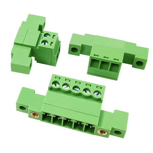 3.50mm Pitch Feed Through-Wall Double Flange Screw <b>Terminal</b> Block - Male-Female Solderless In-Line Connector Set 2-24P - Product Image 3