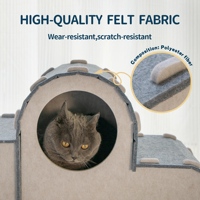 Tunnel pour chat en feutre, lit multifonctionnel, griffoir, condo modulaire pour chat, maison pour animaux de compagnie assemblée, tunnel de jeu pour chaton d'intérieur