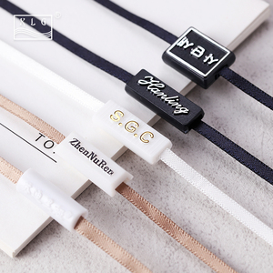 Custom 3D Print Round Plastic Gold Stamping Logo Hang Tag Lock Ribbon Rope <strong>String</strong> - Product Image 1
