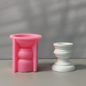 Moldes de silicona hechos a mano Kingnoo para adornos decorativos DIY, estilo europeo, portavelas, herramientas para pasteles de forma irregular - Product Image 4