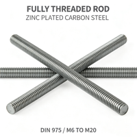 DIN975 Zinc Plated/Black Finish Carbon Steel Threaded Rod Fully Threaded Stud M6-M20 General Construction Fastener