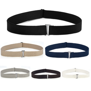 Cinturón elástico <span class=keywords><strong>Invisible</strong></span> para mujer, cinturón elástico ajustable para mujer, cinturón de cintura <span class=keywords><strong>invisible</strong></span> con hebilla plana para pantalones, vestidos Vaqueros - Product Image 3