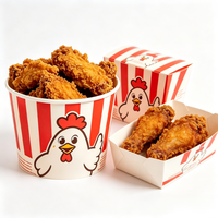 Seau à poulet frit avec logo personnalisé, faible MOQ, minimum de commande bas, personnalisation de la marque, délai de livraison rapide, emballage pour poulet