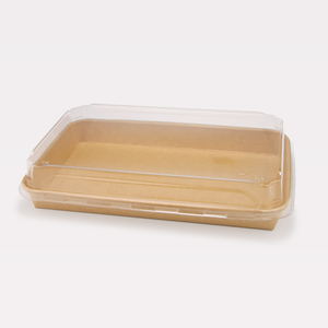 Food Grade Kraft Paper Sushi <b>Box</b> With Clear PET Transparent Lid Disposable Waterproof Oilproof Takeaway Sushi Packaging <b>Box</b> - Product Image 4