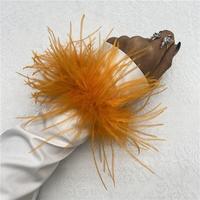 Yt090 Bracelet jonc transfrontalier fait main en plumes d'autruche 22 couleurs, style anneau à pression, bijou de poignet, jouet, coiffe, bracelet