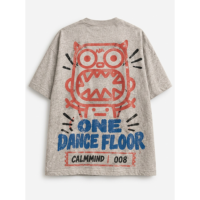 T-shirt en jersey de haute qualité, col rond, 95% coton, 5% élasthanne, style punk, design d'impression unique, service OEM ODM personnalisé