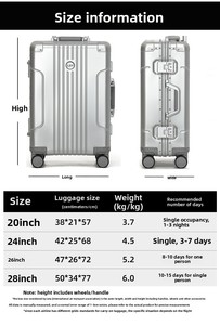 Valises de voyage de luxe en gros, bagages à main, valises en aluminium, valises noires et argentées, valises de <span class=keywords><strong>cabine</strong></span> combinées - Product Image 3