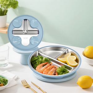 1 pieza irrompible Manual sin BPA de acero inoxidable plato de vajilla para bebés juego de servicio de comedor para niños - Product Image 1