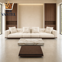 Ensemble de meubles de salon de villa de luxe, canapé modulaire personnalisé, fauteuils et tables basses pour projets résidentiels