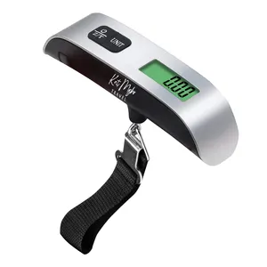 Stainless steel digital luggage scale portable fish hook handheld 50kg electronic hanging weight scale custom logo