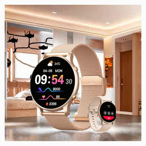 สมาร์ทวอทช์ผู้หญิง หน้าจอสัมผัสเต็มรูปแบบ 1.32 นิ้ว กันน้ำ IP68 รองรับการโทร โหมดกีฬามากกว่า 100 โหมด แจ้งเตือน รองรับผู้ช่วยเสียง - Product Image 3
