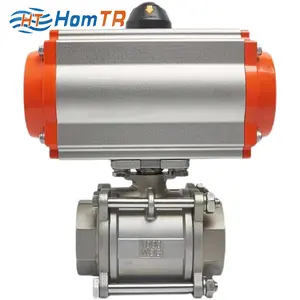HomTR-solenoide eléctrico sanitario de 24V, actuador de válvula de bola de aire, válvulas motorizadas de Control de mariposa neumática