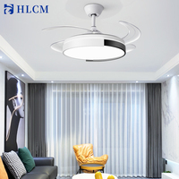 Ventilateur de plafond LED moderne avec télécommande, 3 changements de couleur, éclairage pour la maison et le bureau