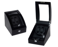 Remontoir de montre automatique de luxe personnalisé boîtier à rotor unique pour 2 + 3 montres fabriquées avec des matériaux en bois de cuir suédé