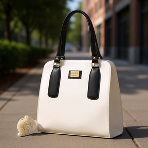 Sac fourre-tout en cuir pour femme Fana Cruz M3871 Blanc Élégant Décontracté Décoration Perles Double Bretelles - Product Image 2