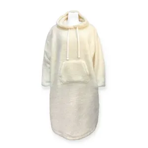Excellent Quality Custom Hoodies Milk White Color Fleece Sherpa Hoodie Sweater For Women