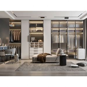 Ensemble de meubles de garde-robe sur mesure de style italien, pour la maison, l'hôtel, la chambre à coucher, porte en verre, garde-robe en bois, dressing - Product Image 2