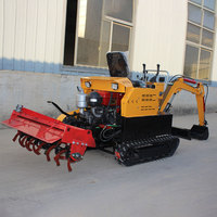 Mini-Excavatrice Haute Performance 1t 1.5t avec Rotoculteur et Cultivateur de Sol, Moteur, Pompe et Engrenage pour Jardin et Moments de Charge Élevés