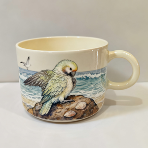 Taza de Cerámica Personalizada Hecha a Mano con Diseño Europeo Pintado a Mano, Apta para Lavavajillas, con Patrón de Foto de Cockatoo - Product Image 6