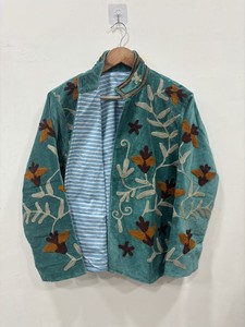 Unisex Spring <b>Jacket</b> Ethnic Luxury Outerwear Indian Suzani Embroidery <b>Velvet</b> <b>Jacket</b> Suzani Boho Coat for Trendy Layering - Product Image 2